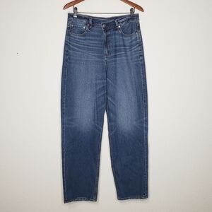 American Eagle Strigid Super High-Waisted Baggy Straight Leg Jeans Size 10 Retro